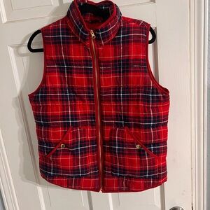 Merona Red and Blue Plaid Vest